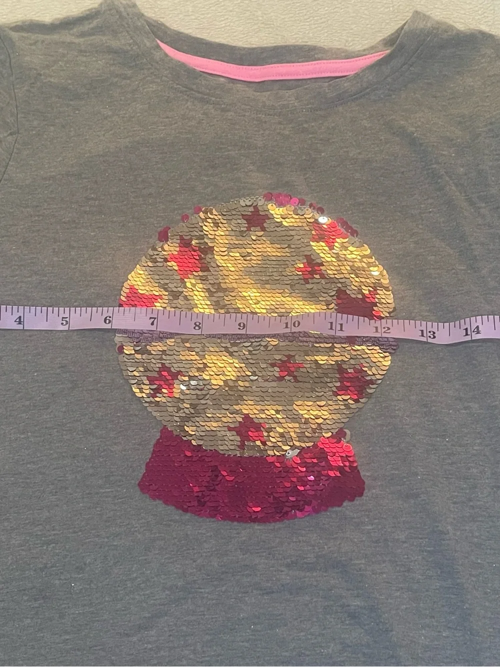 Girls Cat & Jack Gray Sequin Crystal Ball Long Sleeve Tie Front Top XL NWT